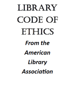 library code of ethics, from the American Library Association